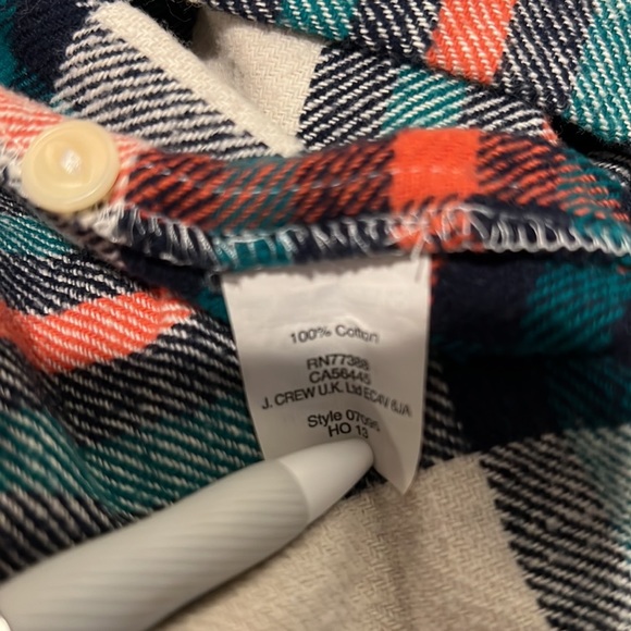 RARE Jcrew Retail Rock Salt Plaid Flannel Boy Shirt - 00 - Picture 5 of 7